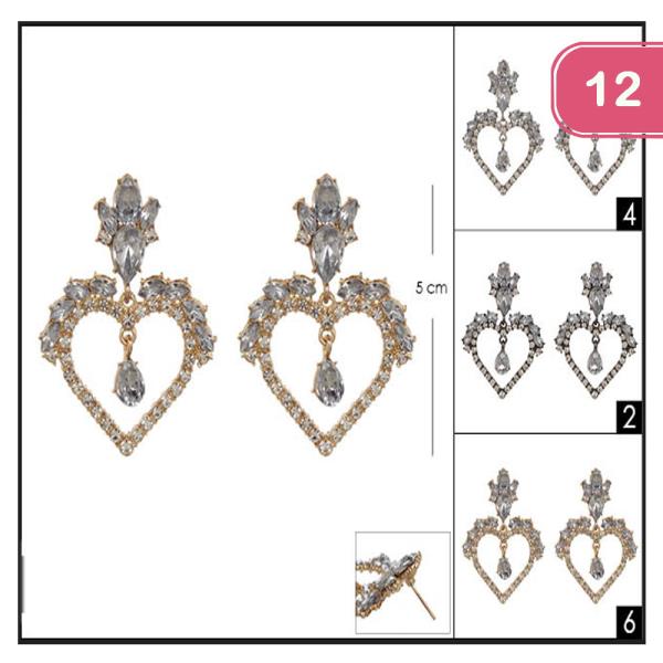 Fancy Heart Shape Earrings (12 Units)