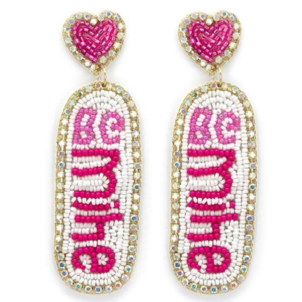 Seed Bead Be Mine Earring