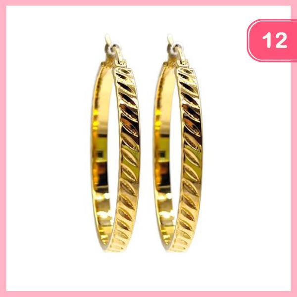 Textured Hoop Earring (12 Units)