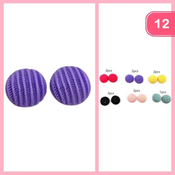 Circle Textured Stud Earring (12 Units)