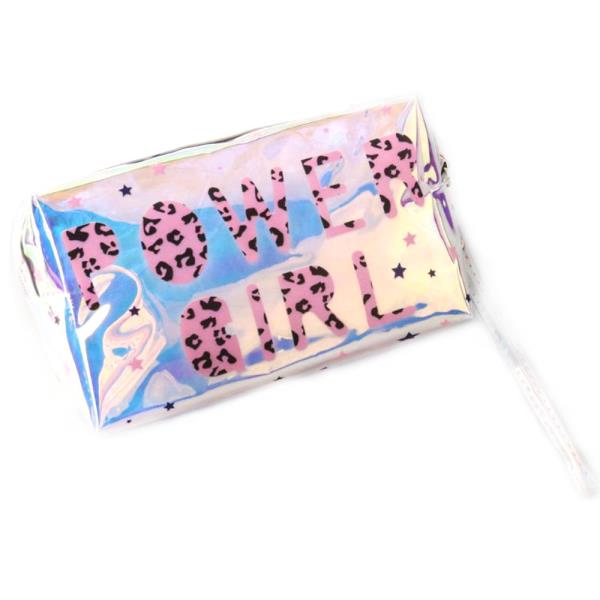 HOLOGRAPHIC POWER GIRL COSMETIC BAG (12 UNITS)