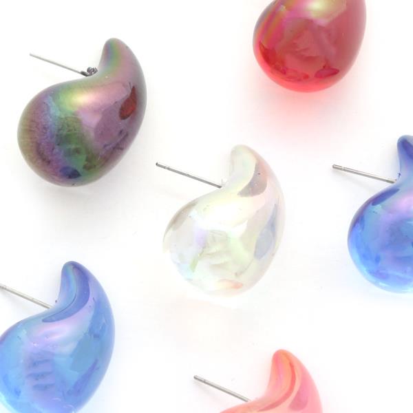 Teardrop AB Color Post Earring