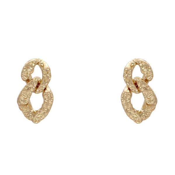 Rough Textured Linked Earring