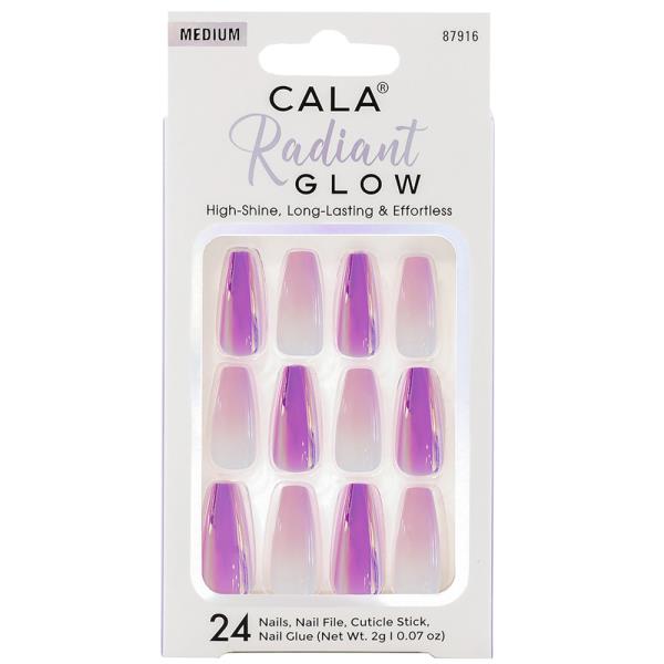 CALA Radiant Glow Purple Medium Coffin Nail Set
