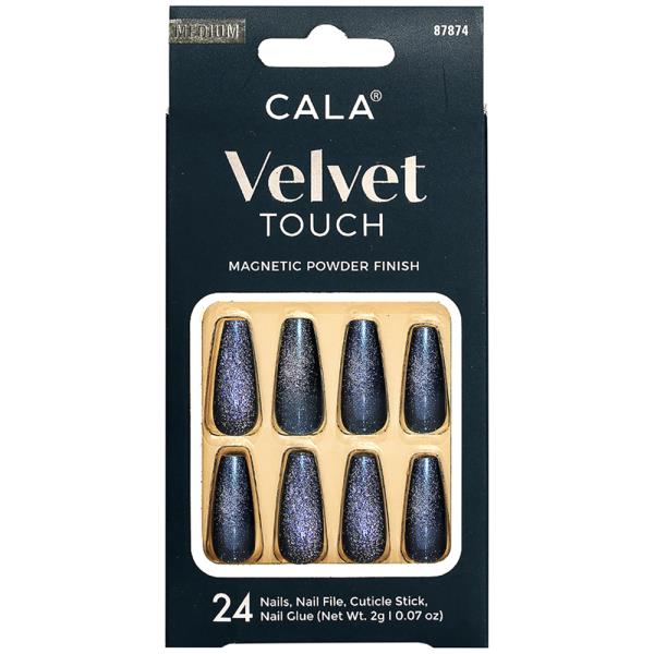 CALA Velvet Touch Coffin Teal Cateye Nail Set