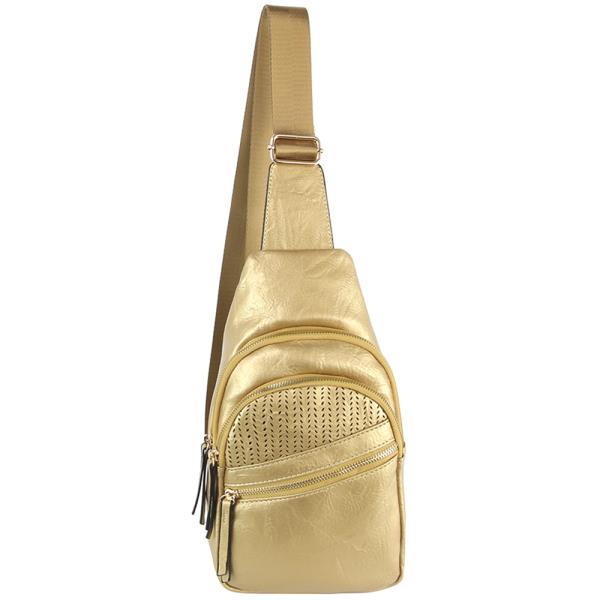 FASHION ZIPPER SLING CROSSBODY BAG