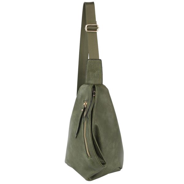 Zipper Geometric Shape Zipper Sling Crossbody