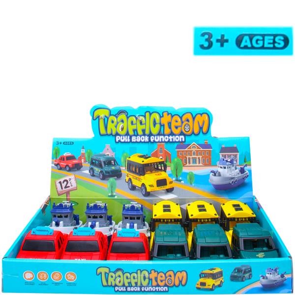 Traffic Team Pull Back Function Toy (12 Units)