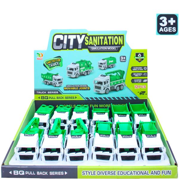 City Sanitation Simulation Truck Toy (12 Units)