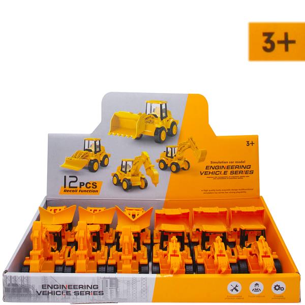 Engineering Vehicle Car Model Toy (12 Units)