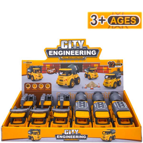 City Engineering Pull Back Car Toy (12 Units)