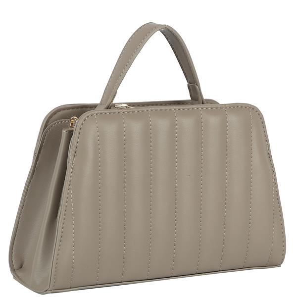 MODERN SHAPE PUFF DESIGN HANDLE SATCHEL BAG