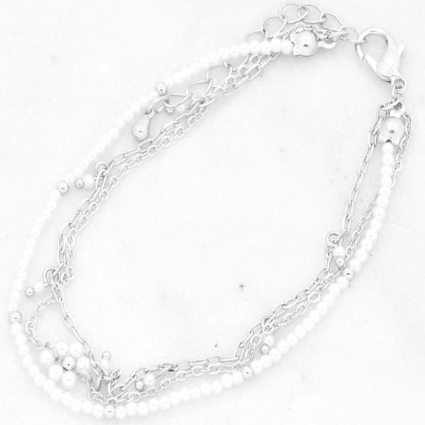 Pearl Metal Chain Bracelet