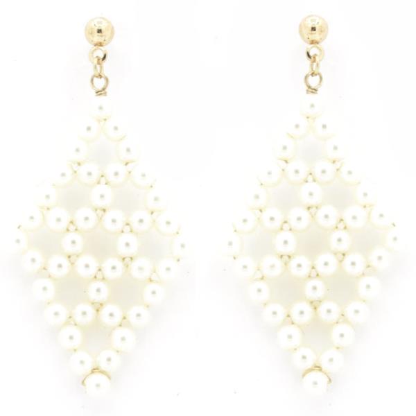 Pearl Rhombus Dangle Earring