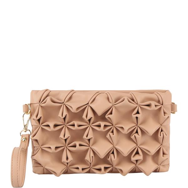 PATTERN DESIGN HAND ZIPPER CROSSBODY CLUTCH BAG