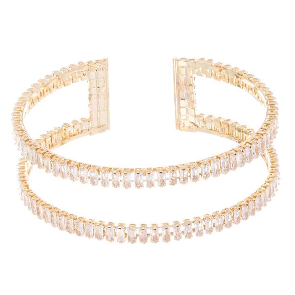 CZ 2 Line Rhinestone Bracelet