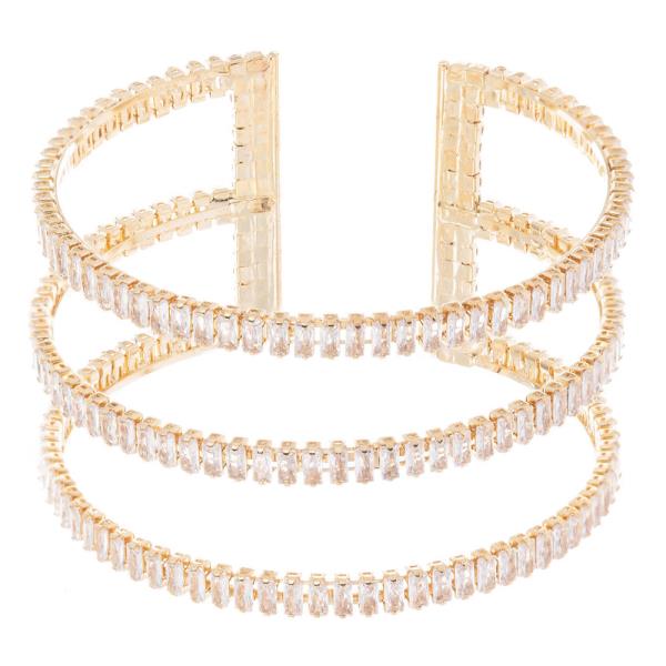CZ 3 Line Adjustable Bracelet