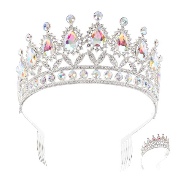 Teardrop Crystal Stone Crown Tiara
