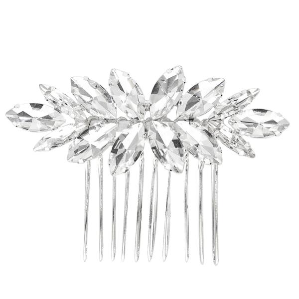 Crystal Stone Symmetrical Laurel Hair Comb