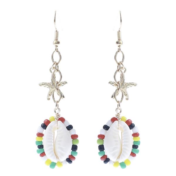 Cowrie Shell W Starfish Dangle Earring