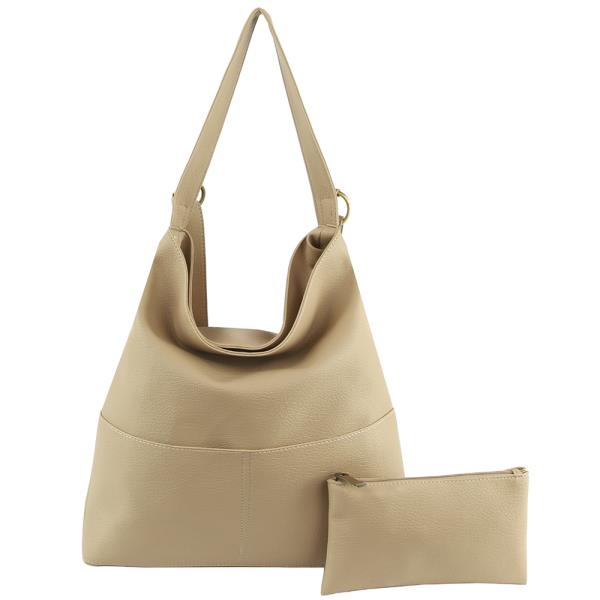 2IN1 SMOOTH COVERTIBLE HOBO BACKPACK W POUCH SET