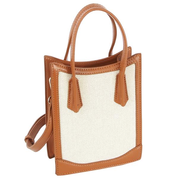 Two Tone Textured Curve Handle Bag