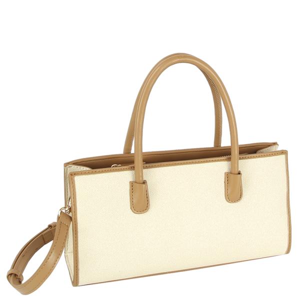 Two Tone Textured Handle Bag