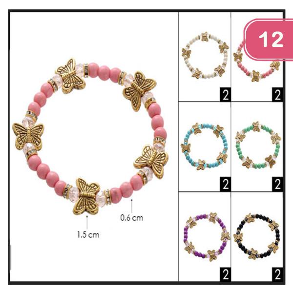 Butterfly Bead Bracelet (12 Units)