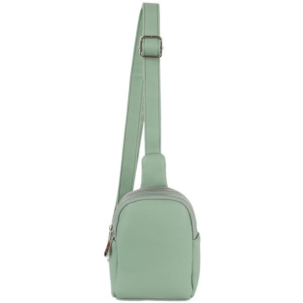 SMOOTH ZIPPER SLING CROSSBODY BAG