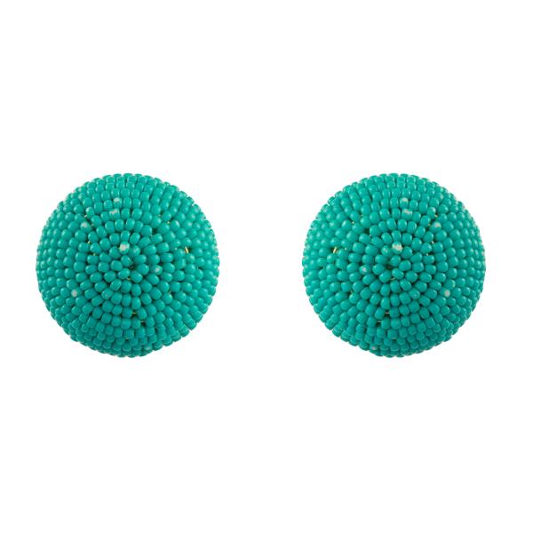 Seed Bead Post Round Earring