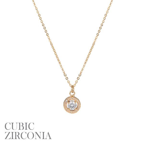 5MM CZ ROUND PENDANT NECKLACE
