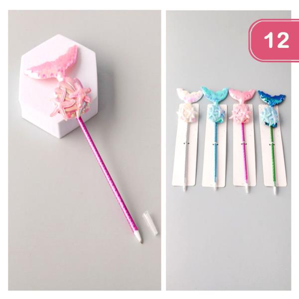 Sequin Mermaid Tail Pen (12 Units)