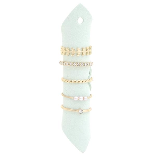 Metal Pearl Bead Ring Set