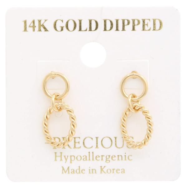Oval Link 14K Gold Dipped Hypoallergenic Earring