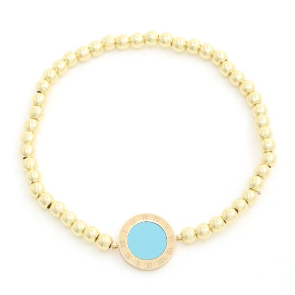 Roman Numeral Ball Bead Bracelet