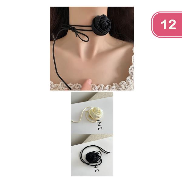 Rose Strap Necklace (12 Units)