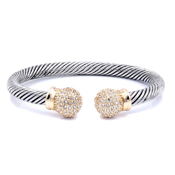 CZ Stone Metal Open Bracelet