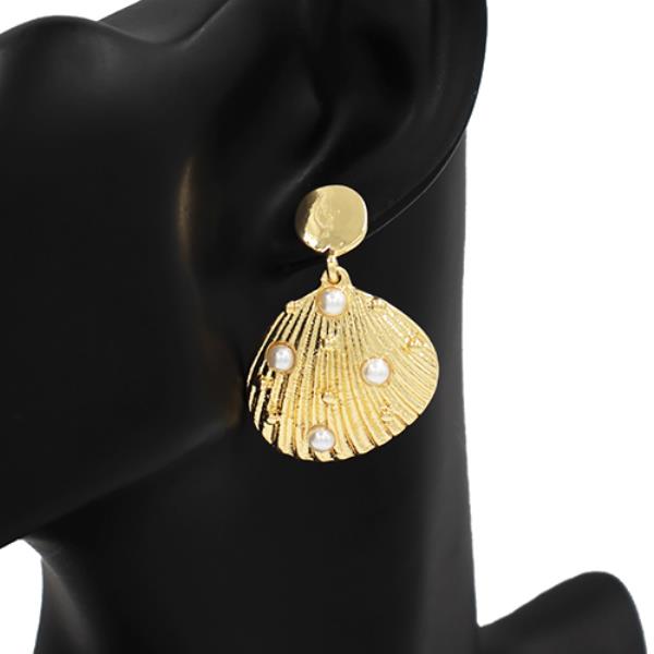 Pearl Metal Shell Dangle Earring