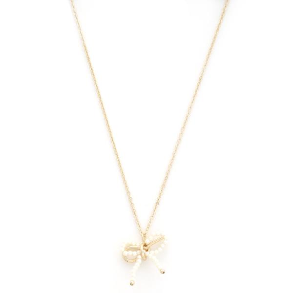 PEARL RIBBON PENDANT NECKLACE