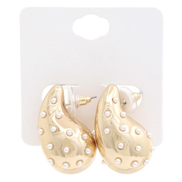Pearl Teardrop Post Earring