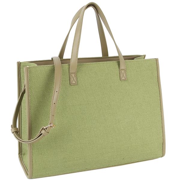 STRAW TEXTURED HANDLE SATCHEL BAG