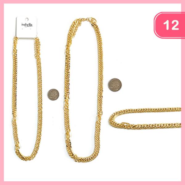 Metal Link Chain Necklace (12 Units)