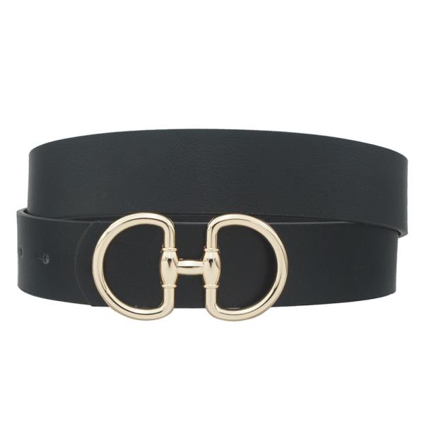 Double Ring Horsebit Buckle Belt