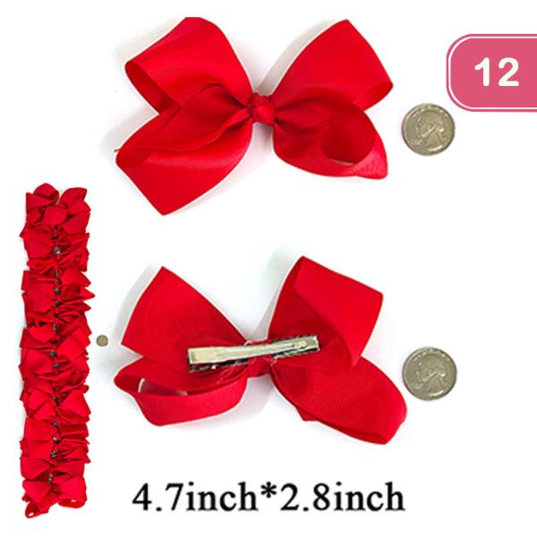 Hair Bow Clip (12 Units)