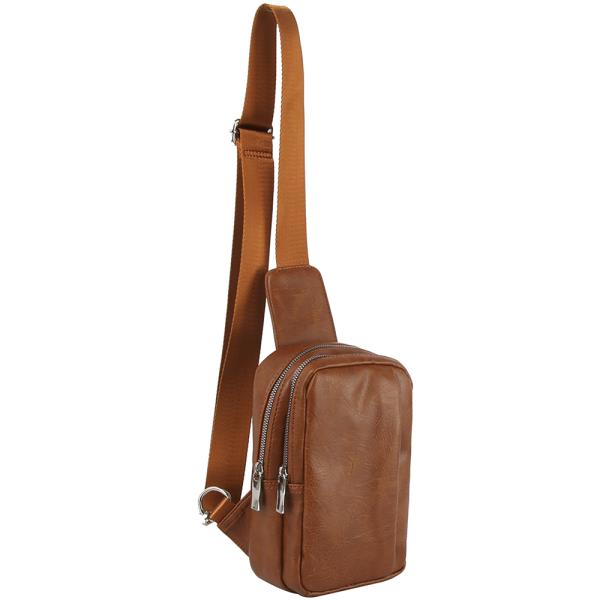(ONLINE ONLY) PLAIN FASHION ZIPPER SLING CROSSBODY BAG