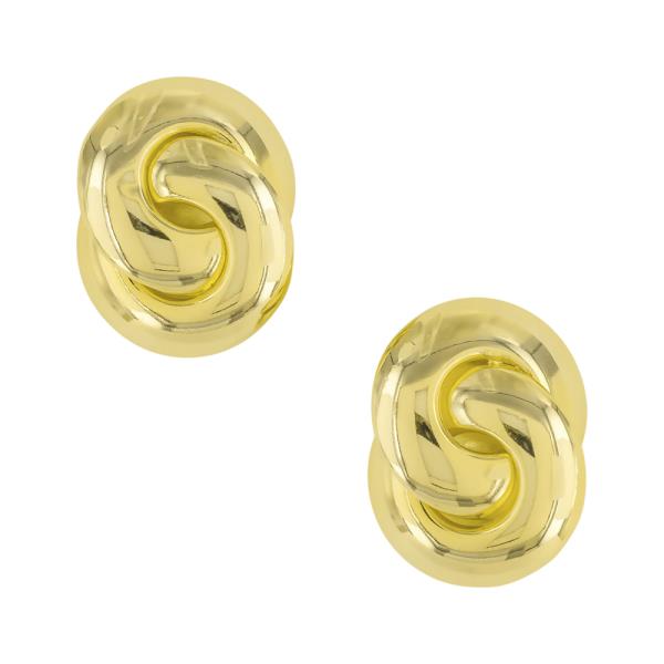 Brass Gold Plated Double Round Post Earring
