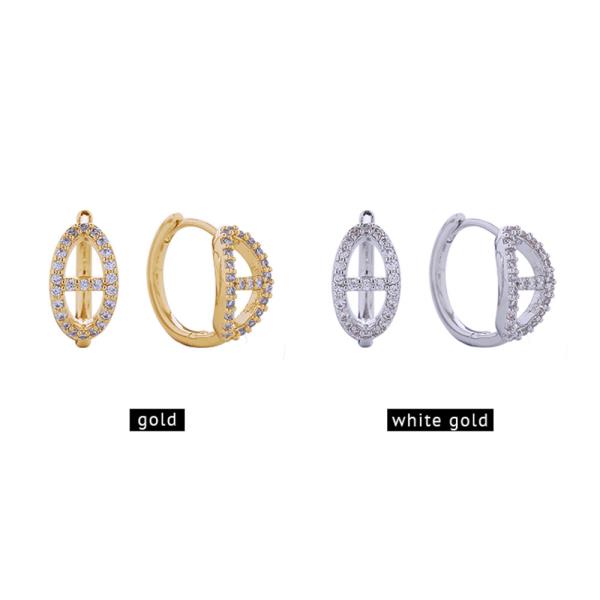 14K White Gold Dipped Farandole CZ Earrings