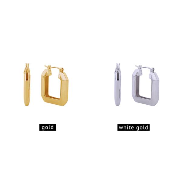 14K White Gold Dipped Square Pincatch Earrings