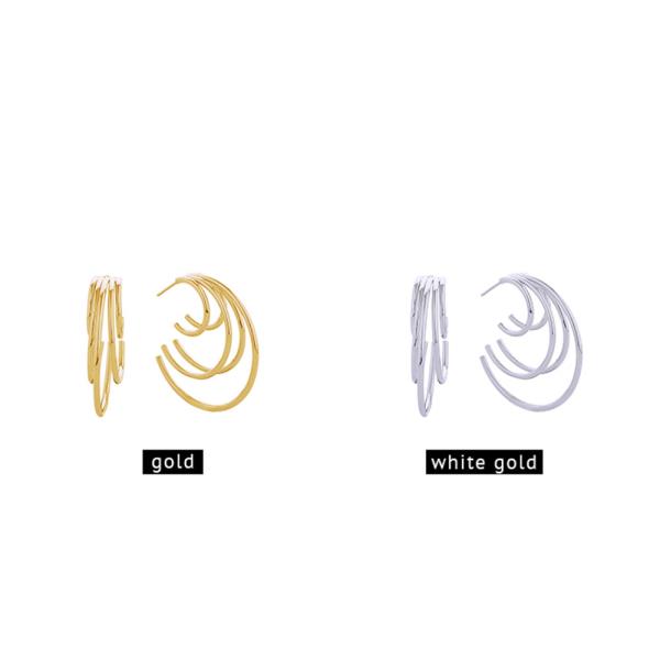 14K White Gold Dipped Harmony 5 Post Earrings