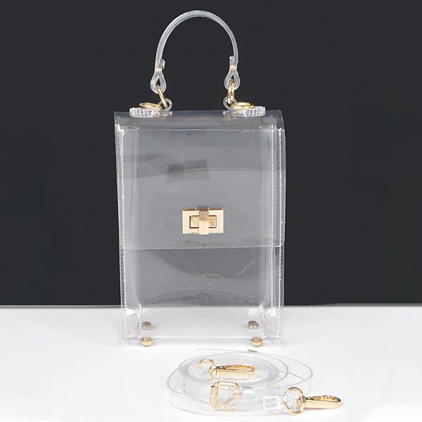 Transparent Top Handle Flap Clutch